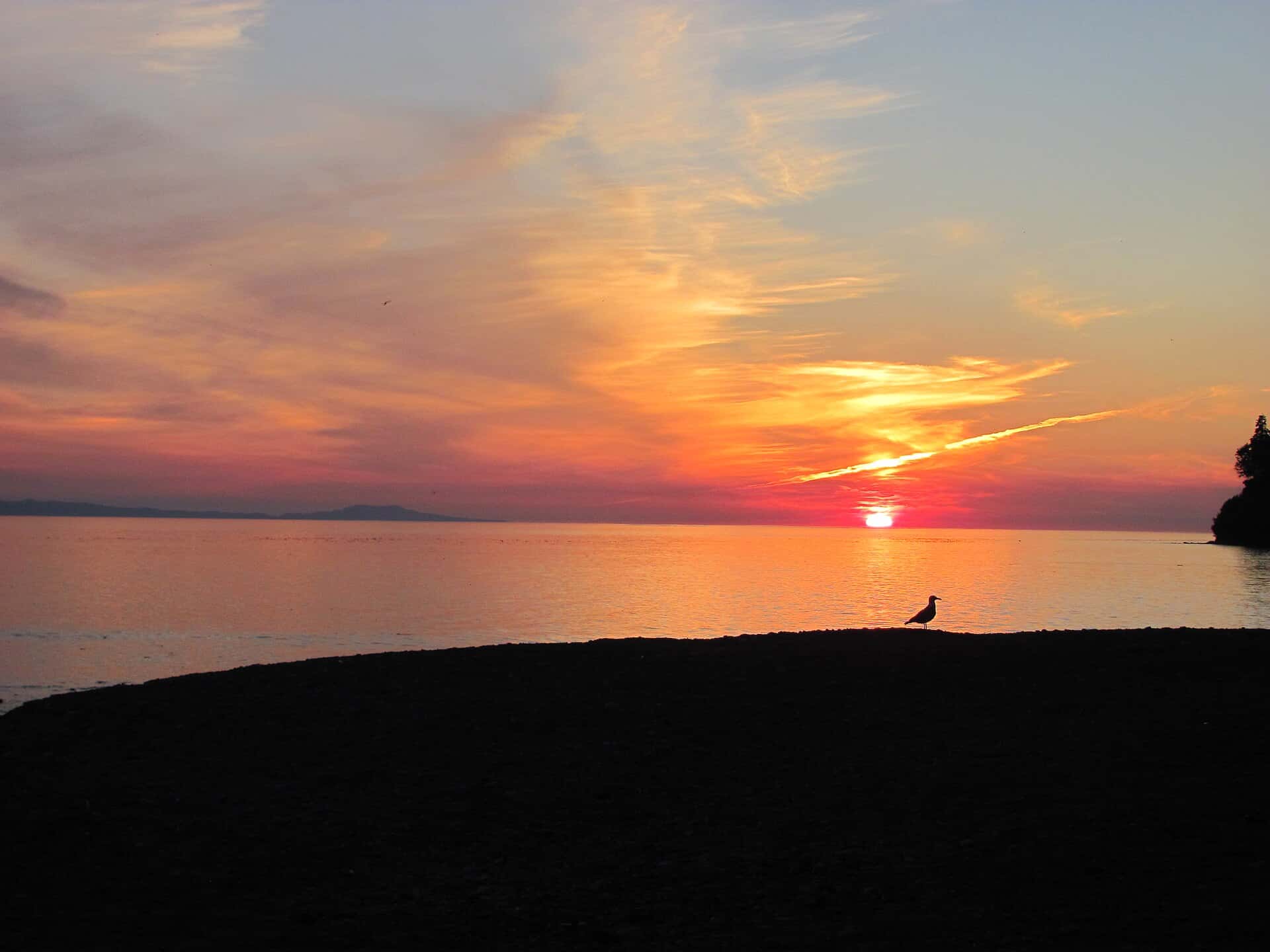 Sunset over Cowichan Lake
