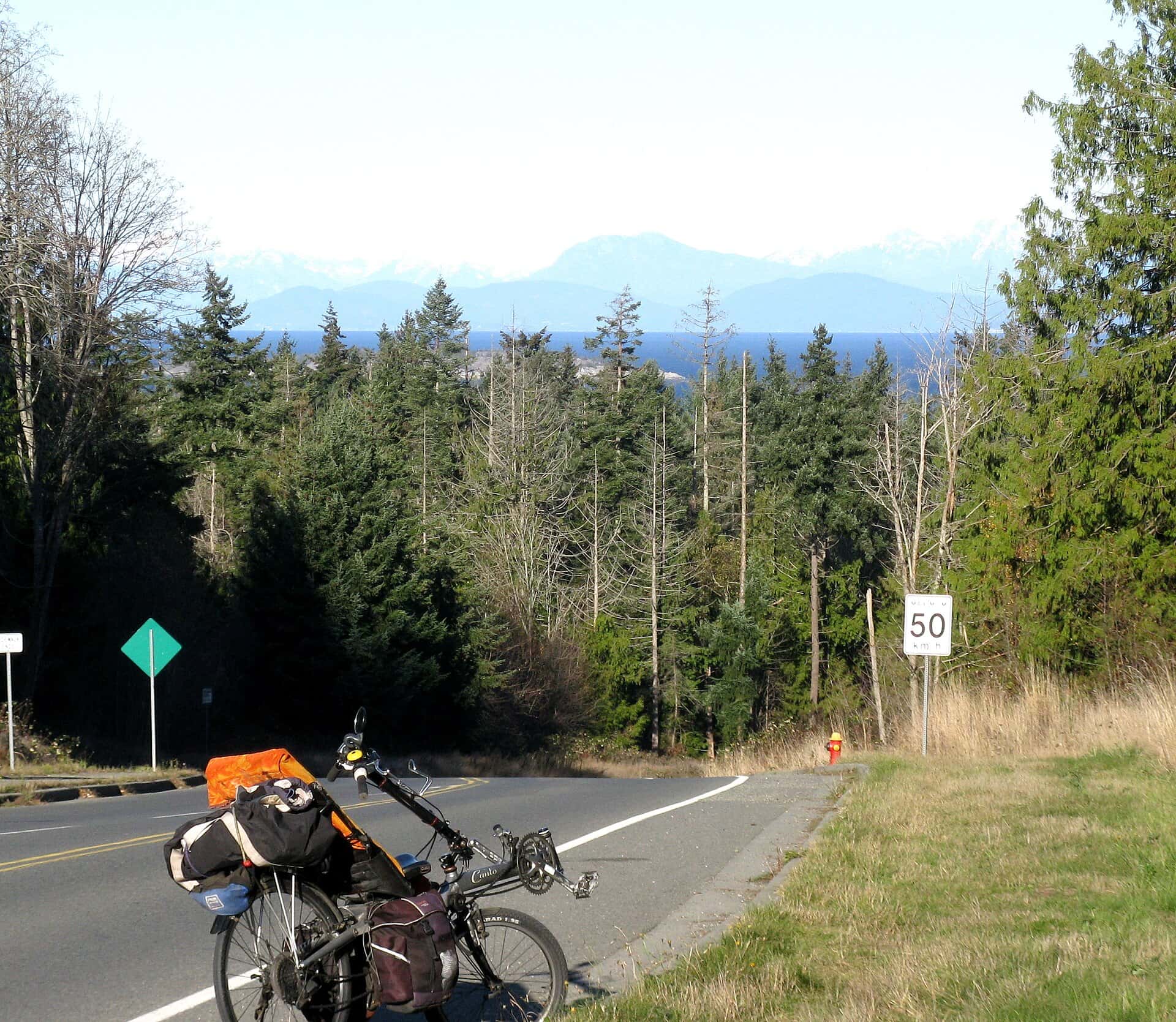 Cycling along the Lantzville shoreline in December
